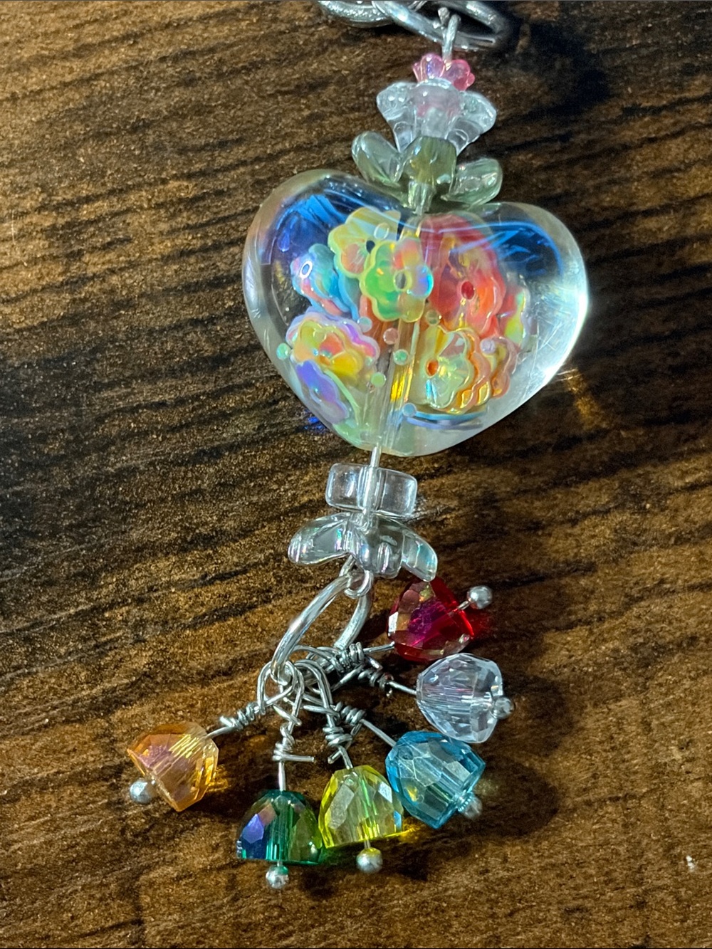 Beautiful Multicolor Heart Bead Bag Charm